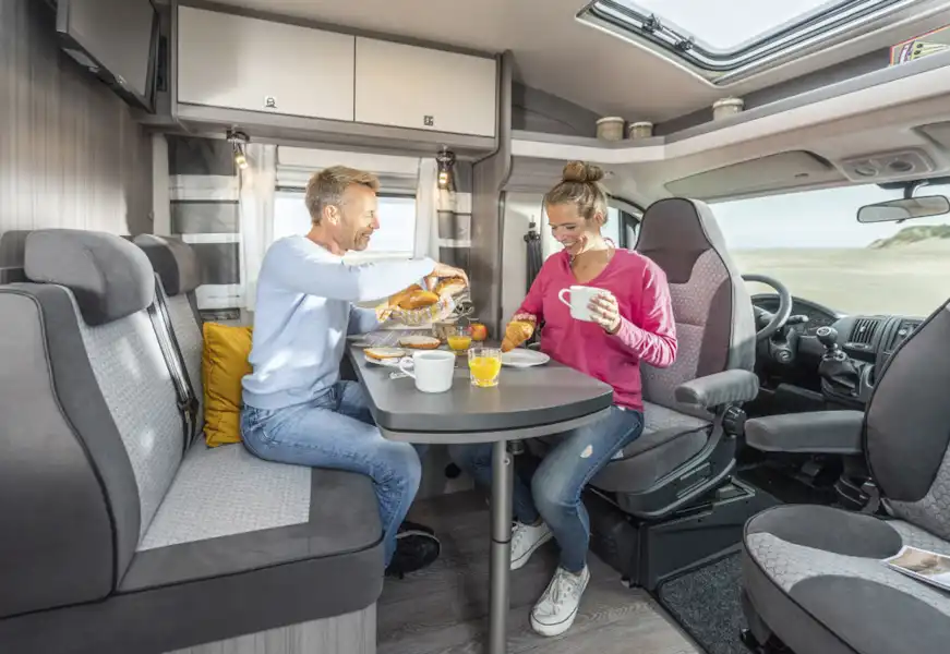 Inside a Hobby Optima OnTour motorhome (Click to view full screen)