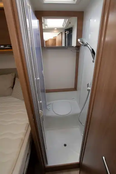 The washroom and shower in the Rapido 656F motorhome (Click to view full screen)