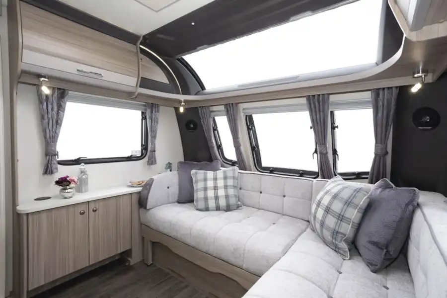 The lounge in the Coachman Acadia Xcel 830 caravan (Click to view full screen)