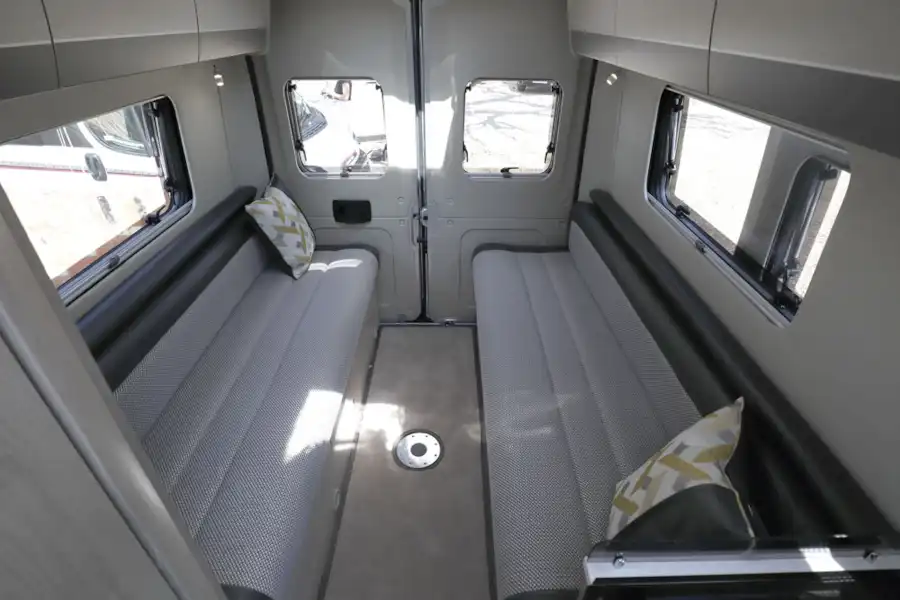 The lounge seating in the Auto-Trail Tribute 660 campervan (Click to view full screen)