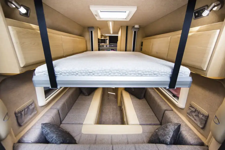 The drop down double bed in the Vantage Sky campervan (Click to view full screen)
