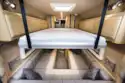 The drop down double bed in the Vantage Sky campervan