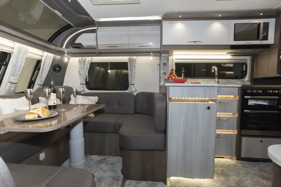 Inside the Coachman Lusso caravan (Click to view full screen)
