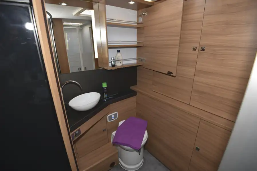 The washroom in the Adria Matrix Plus 600 DT motorhome (Click to view full screen)