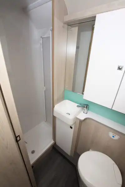 The washroom in the Auto-Trail Tribute F60 motorhome (Click to view full screen)