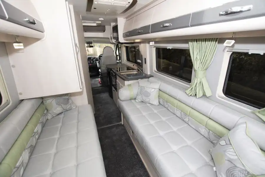The lounge in the Auto-Sleeper Warwick Duo motorhome (Click to view full screen)