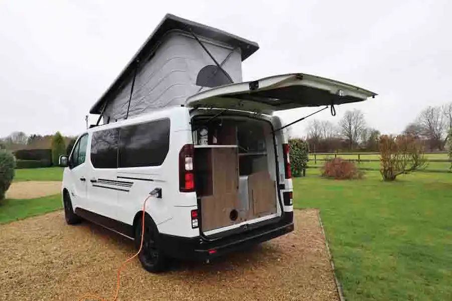 With pop-top raised and rear door open - © Warners Group Publications 2019 (Click to view full screen)