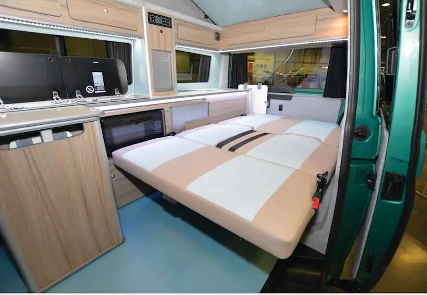 The Campaway Platinum Vista campervan bed (Click to view full screen)