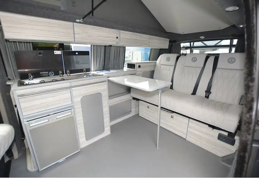 The interior of the Coast 2 Coast Brierywood campervan (Click to view full screen)