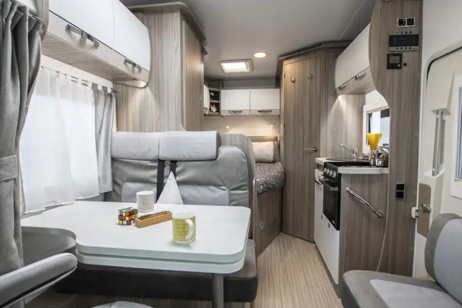 The interior of the Benimar Primero 331 motorhome, from front to rear (Click to view full screen)