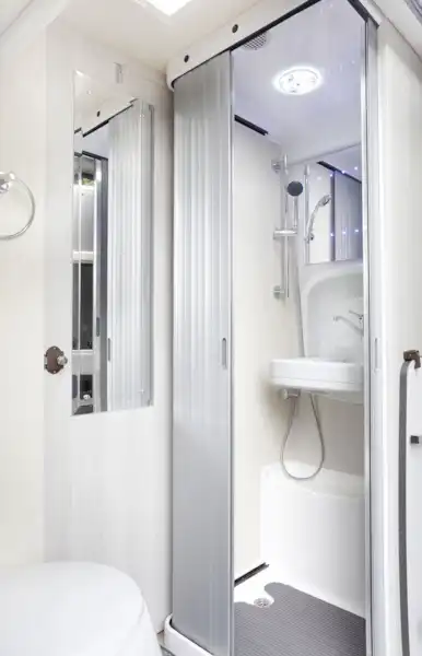 The shower in the Auto-Sleeper Kemerton XL campervan (Click to view full screen)