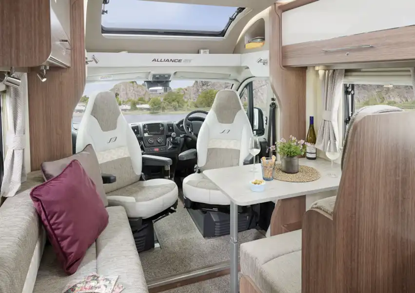 The lounge in the Bailey Alliance SE 76-4T motorhome (Click to view full screen)