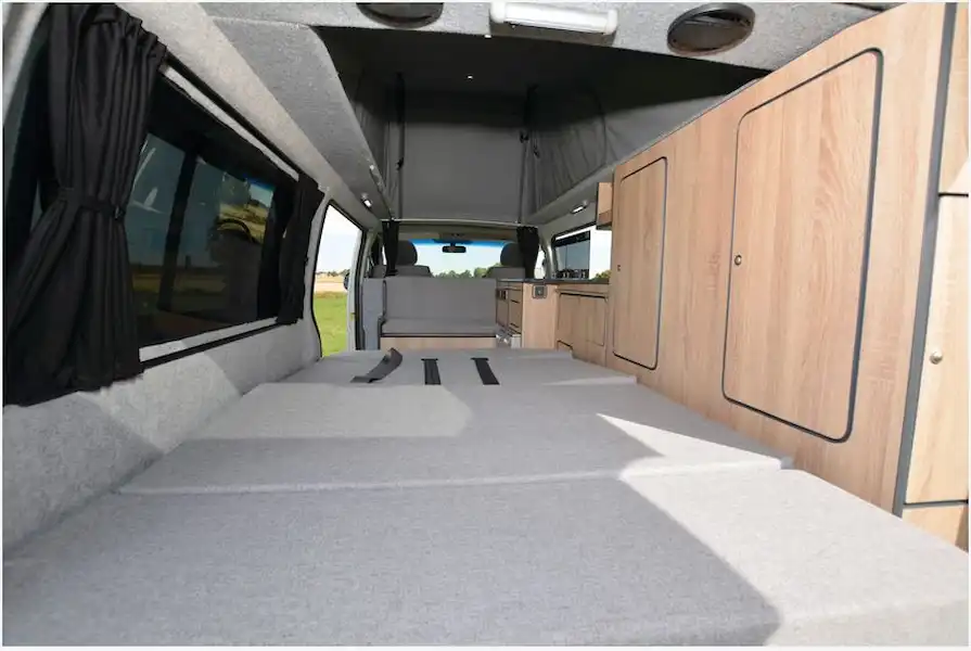 The Poplar Motors Kestrel campervan bed (Click to view full screen)
