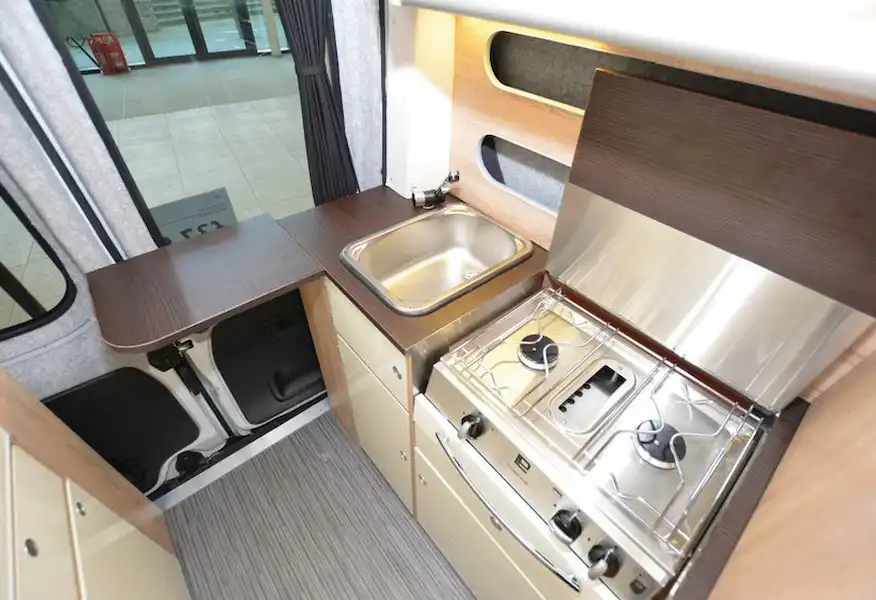 The Greenline RG 500 High Top campervan kitchen (Click to view full screen)