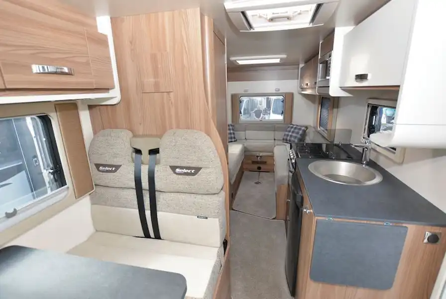 The Swift Select Compact C500 low-profile motorhome view aft (Click to view full screen)