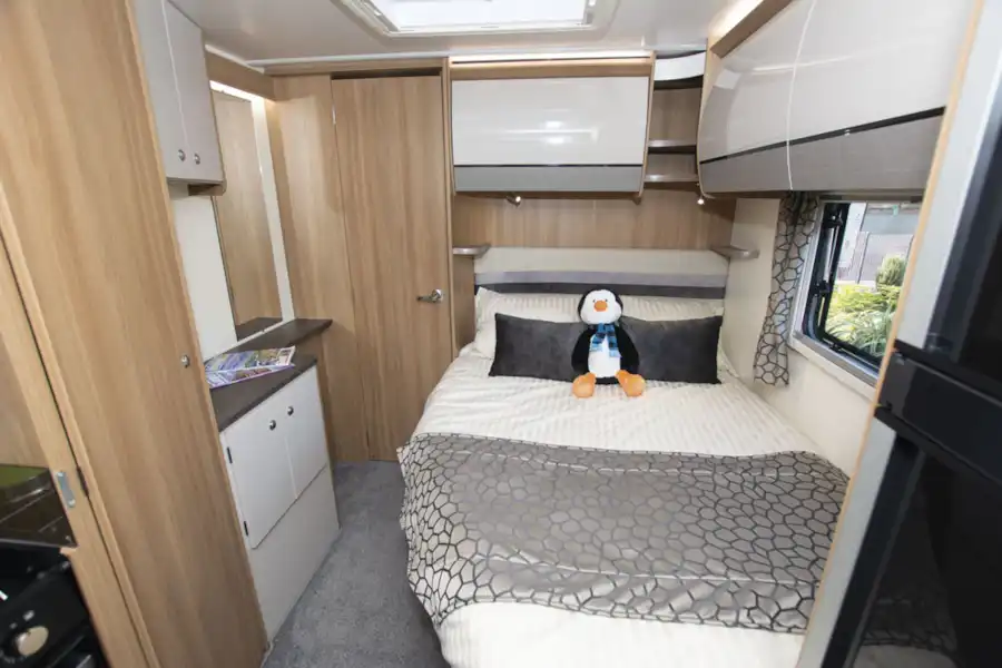 The bedroom in the Bailey Autograph 79-2F motorhome (Click to view full screen)
