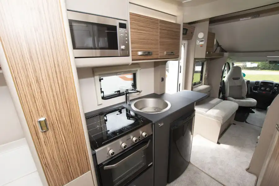 The kitchen in the Swift Edge 494 motorhome (Click to view full screen)