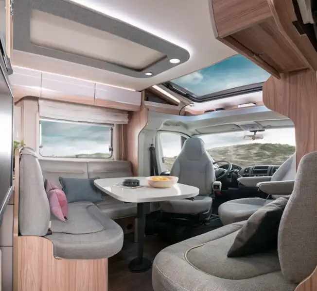 The front lounge in Hymer's latest T-CL 574 Ambition (Click to view full screen)