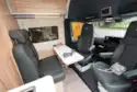 The lounge and cab in the Hymer Grand Canyon S