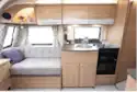 The kitchen inside the Bailey Phoenix+ 440 caravan 