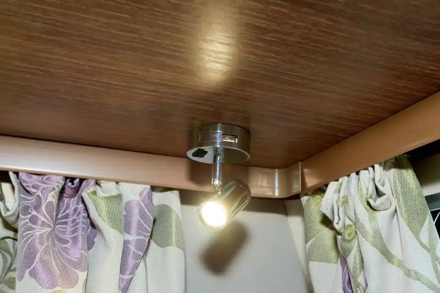 USB ports are set into the bases of spotlights (Click to view full screen)