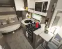 The well equipped kitchen in the Elddis Encore 250 motorhome