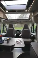View of the cab seats in the  Globecar Summit Prime 640 campervan