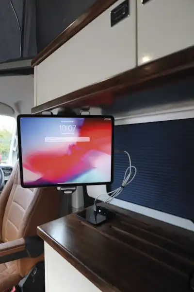 Close up of the TV in the Knights Custom Prestige Tourer campervan (Click to view full screen)