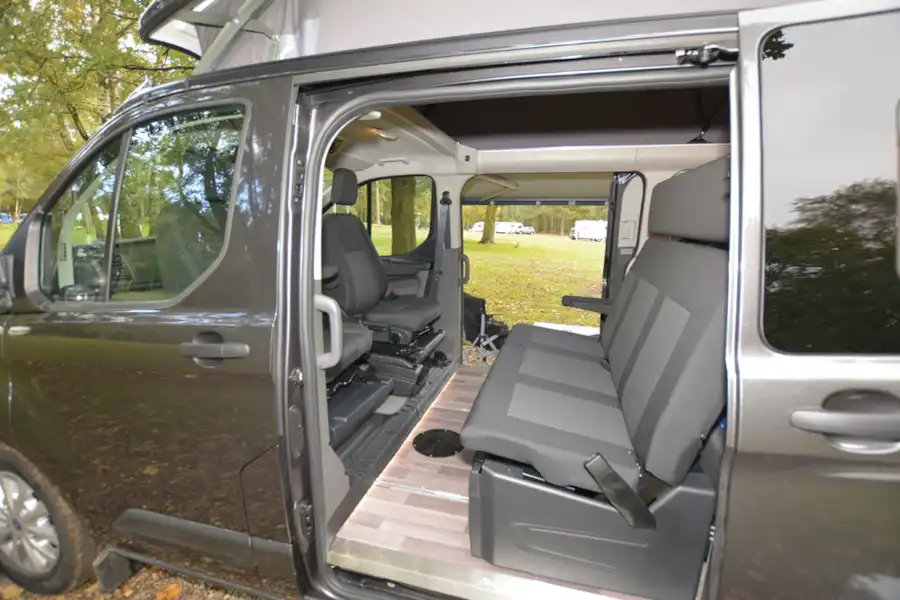 Twin sliding side doors in the Ford Nugget  (Click to view full screen)