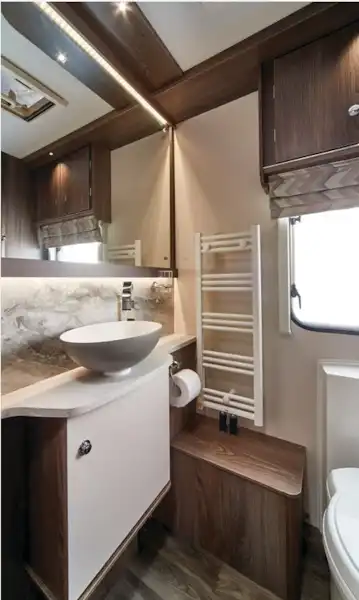 The Coachman Laser Xcel 855 washroom (photo courtesy of Coachman/Clare Kelly) (Click to view full screen)