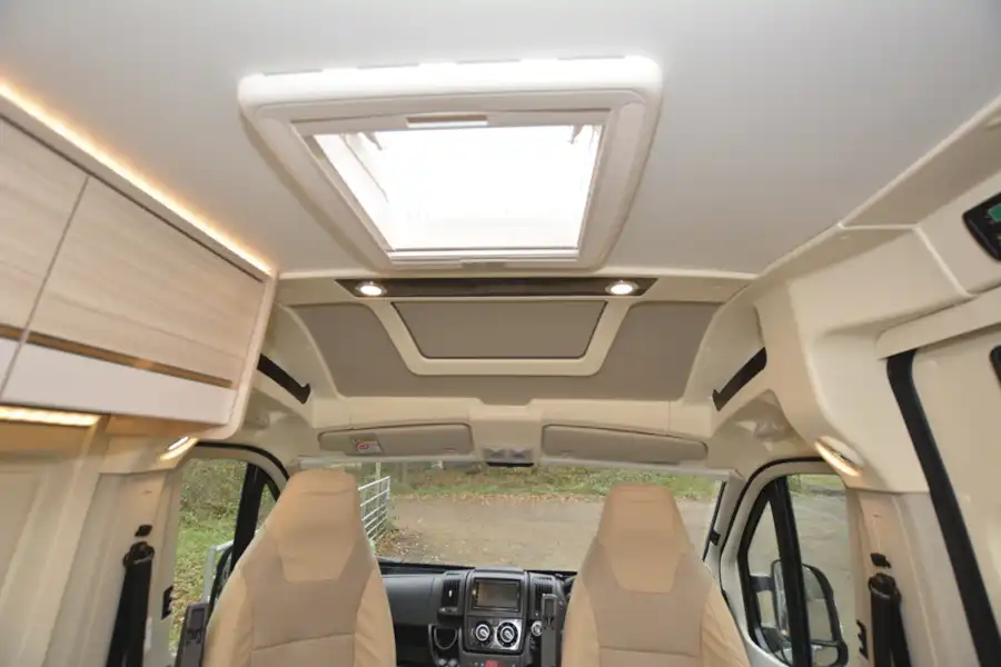 The skyroof in the Dreamer D60 Fun campervan (Click to view full screen)
