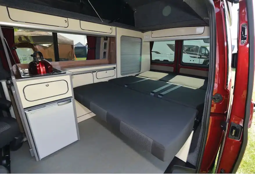 The Custom Camper Solutions Breeze campervan bed (Click to view full screen)