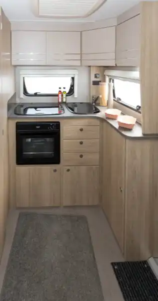 Three drawers and three large cupboards plus lop lockers amounts to brilliant storage capacity (Click to view full screen)
