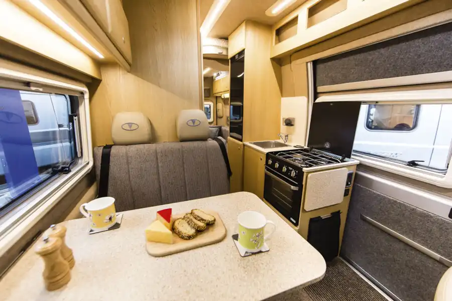 The interior in the Vantage Sky campervan (Click to view full screen)