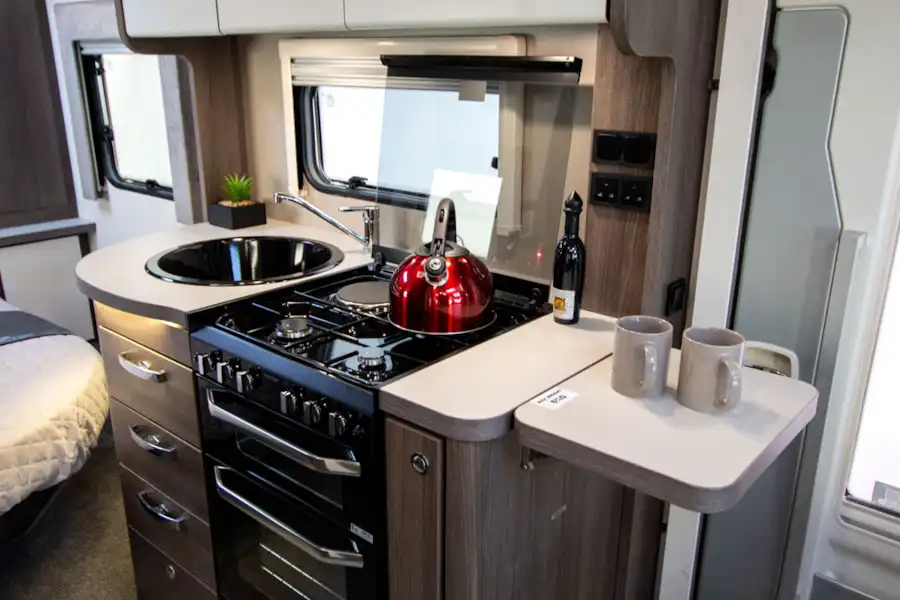 The kitchen in the Marquis Majestic 250 motorhome (Click to view full screen)