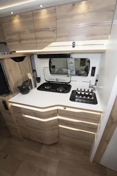 The kitchen in Le Voyageur Classic LV7.8LU motorhome (Click to view full screen)