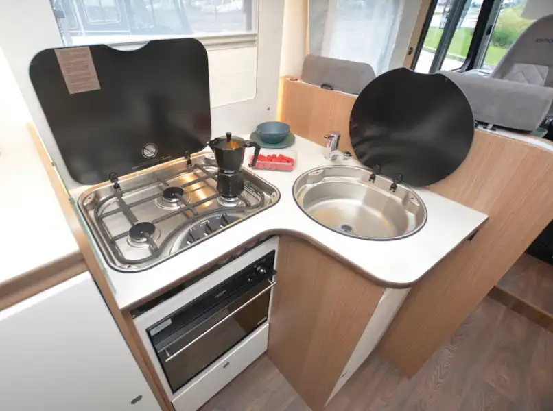 The Carado I338 Edition15 motorhome kitchen (Click to view full screen)