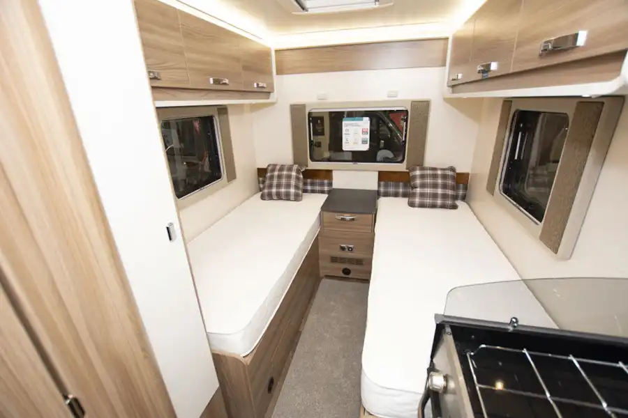 Beds in the Swift Escape Compact C502 motorhome (Click to view full screen)