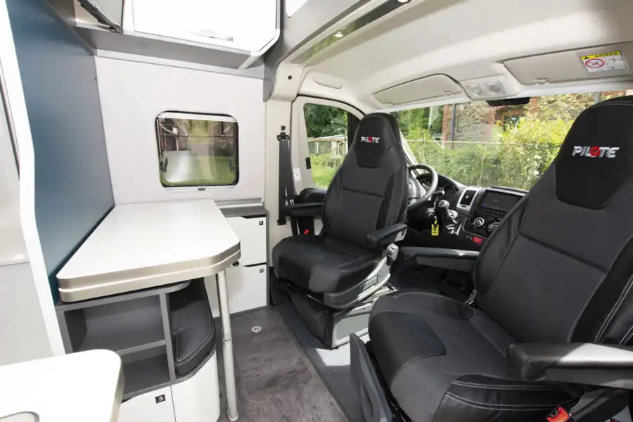 A view of the cab in the Danbury Avenir 60TW campervan (Click to view full screen)