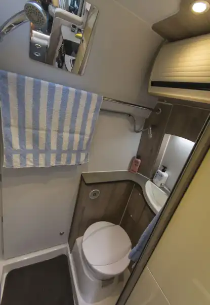 The washroom in the WildAx Solaris XL campervan (Click to view full screen)