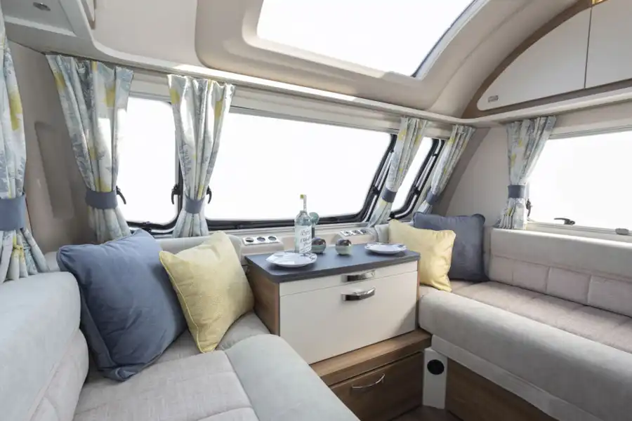 A spacious and light area in the Swift Siena Super FB caravan (Click to view full screen)