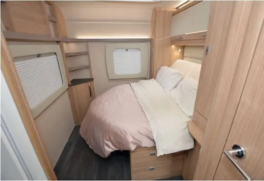 The cosy bedroom in the Tracker RB (Click to view full screen)