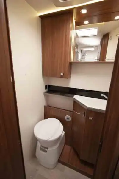 The washroom includes a Dometic toilet © Warners Group Publications 2019 (Click to view full screen)
