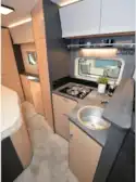 The Hobby Optima De Luxe T70 F low-profile motorhome kitchen