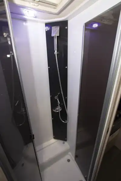 The shower in the Chausson C717GA motorhome (Click to view full screen)