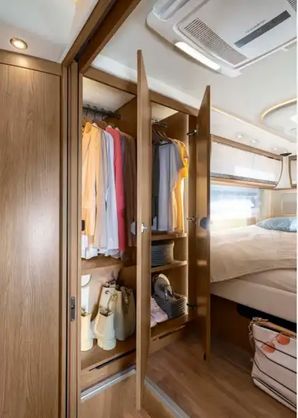 The Morelo Empire Liner 98 A-class motorhome storage (photo courtesy of Morelo) (Click to view full screen)