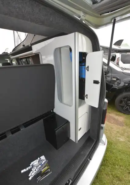 The Wildtracks Discover campervan boot area (Click to view full screen)