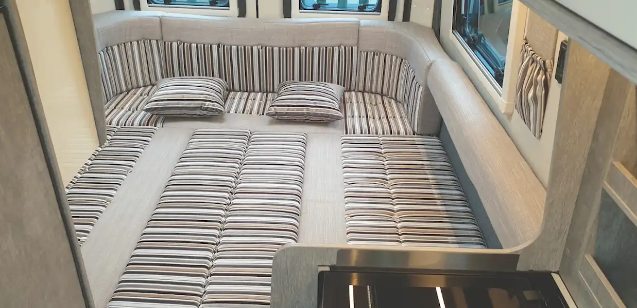 The lounge converted into beds (Click to view full screen)