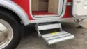 A built-in step in the Eriba Touring Troll 530 Rockabilly caravan