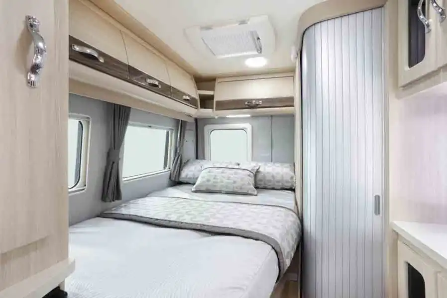 The fixed bed to the rear of the Kingham - picture courtesy of Auto-Sleepers (Click to view full screen)